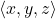 \langle x,y,z \rangle