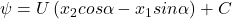 \psi =U\left(x_2cos\alpha -x_1sin\alpha \right)+C\tag{5.4}