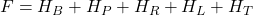 F=H_B+H_P+H_R+H_L+H_T 