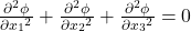 \frac{{\partial }^2\phi }{\partial {x_1}^2}+\frac{{\partial }^2\phi }{\partial {x_2}^2}+\frac{{\partial }^2\phi }{\partial {x_3}^2}=0