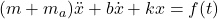 (m + m_a) \ddot x  + b \dot x + k x = f(t)  