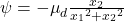 \psi ={-\mu }_d\frac{x_2}{{x_1}^2+{x_2}^2}\tag{5.21}