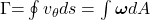 \mathrm{\Gamma }\mathrm{=}\oint{v_{\theta }ds}=\int{\boldsymbol{\omega }dA}\tag{5.15}