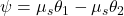 \psi ={\mu }_s{\theta }_1-{\mu }_s{\theta }_2 \tag{5.16}
