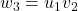 w_3 = u_1 v_2
