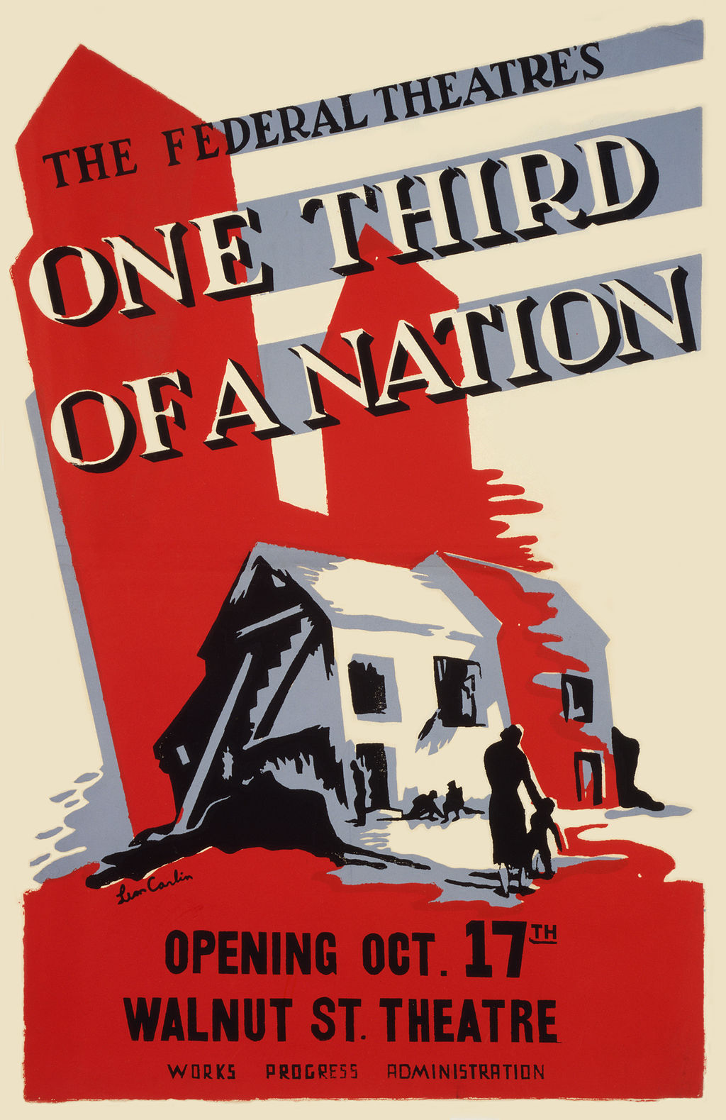 poster for a play titled one third of a nation