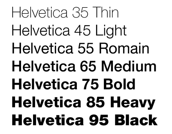 examples of Helvetica font