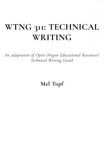 Cover image for WTNG 311: Technical Writing