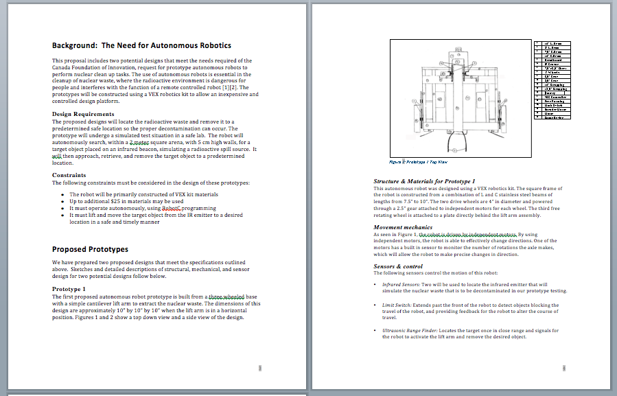 An excerpt from a Technical Report. It includes headings and sub-headings, a figure, and lists