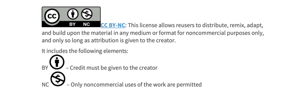 Creative Commons Attribution Non-Commercial License