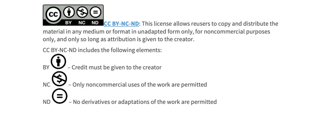 Creative Commons Attribution Non-Commercial Non-Derivative License